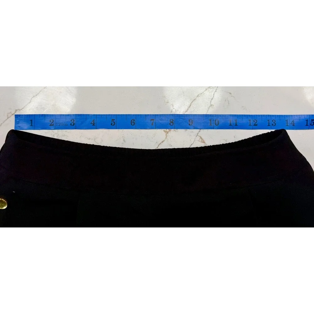 Ellen Tracy Womens SBlack Gold Button Sailor Shorts ETWS3045‎ Size S NWOT